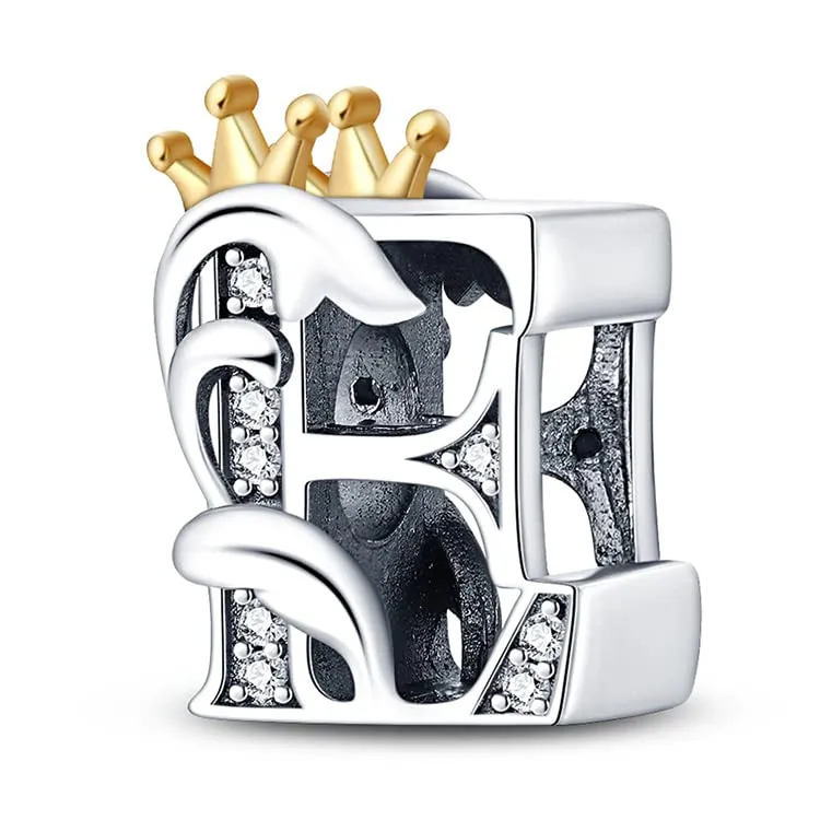 Pandach Bead Charm Ciondolo Argento Sterling 925 Lettere con Cubic Zirconia per Braccialetti e Collane Europei - immagine 1