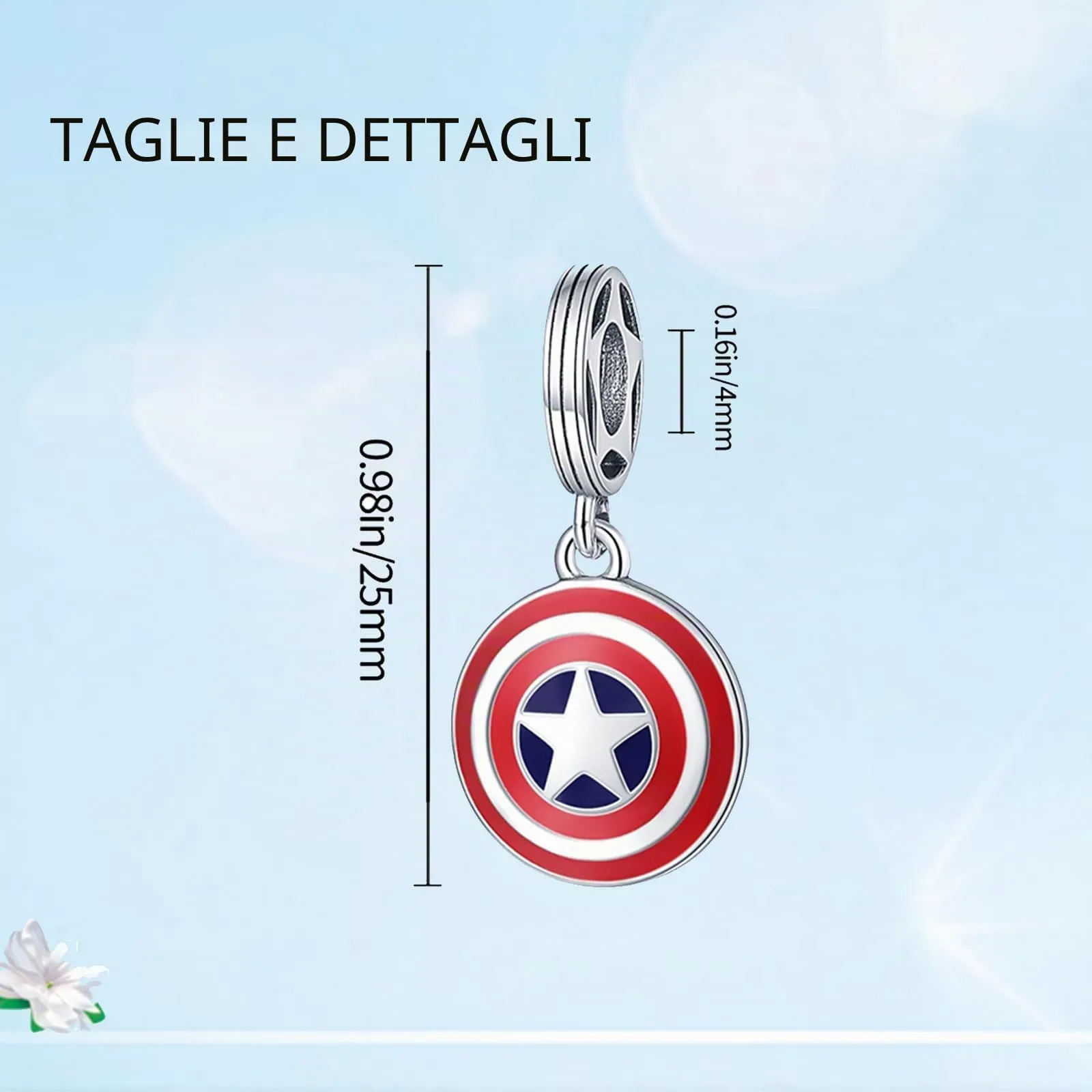 HappyStar Charm in Argento 925 per Braccialetti Europei e Collane - immagine 4