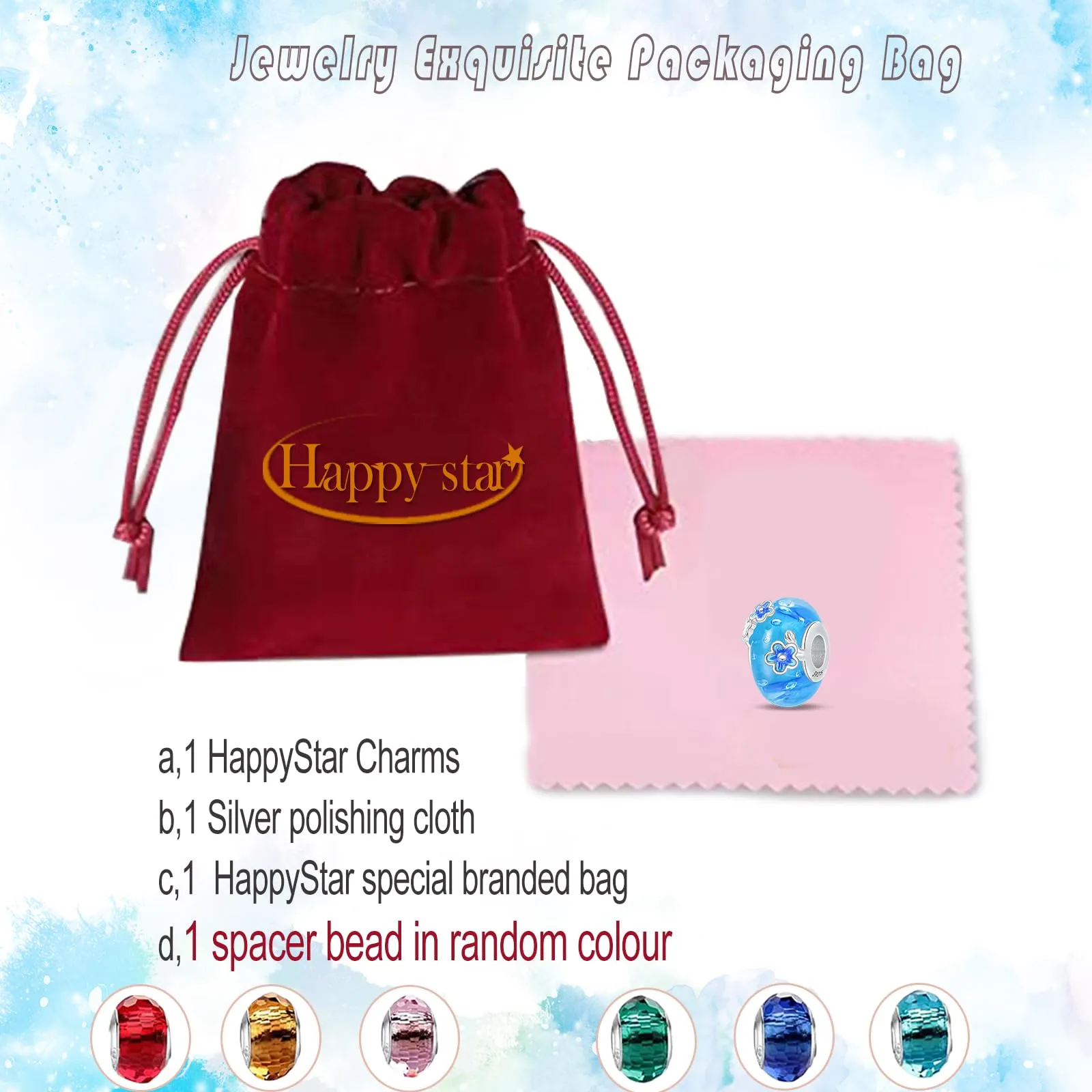 HappyStar Charm in Argento 925 per Braccialetti Europei e Collane - immagine 6