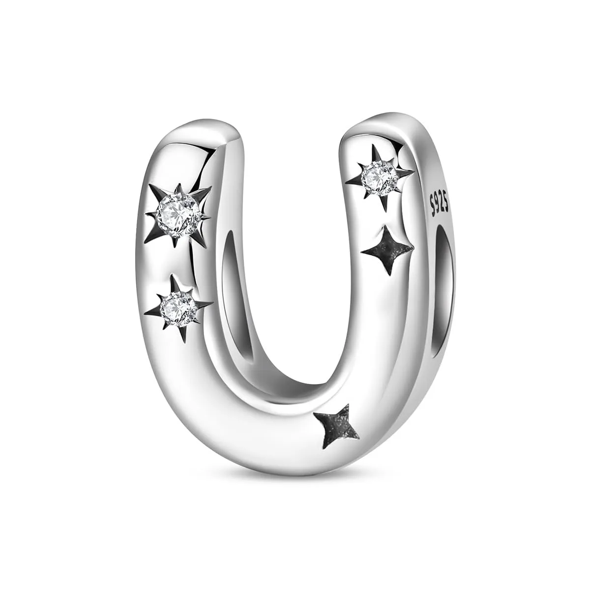 Pandach Bead Charm Ciondolo Argento Sterling 925 Lettere con Cubic Zirconia per Braccialetti e Collane Europei - immagine 1