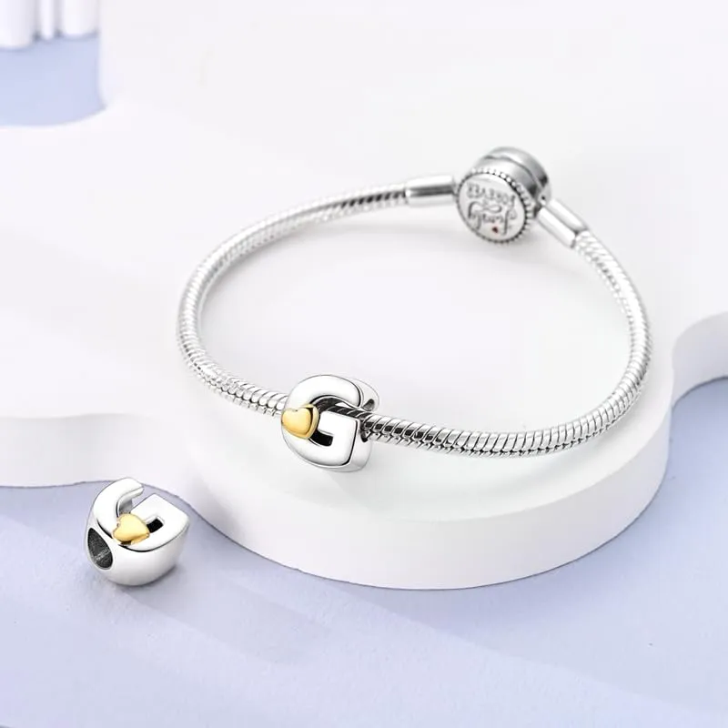 Pandach Bead Charm Ciondolo Argento Sterling 925 Lettere con Cubic Zirconia per Braccialetti e Collane Europei - immagine 3