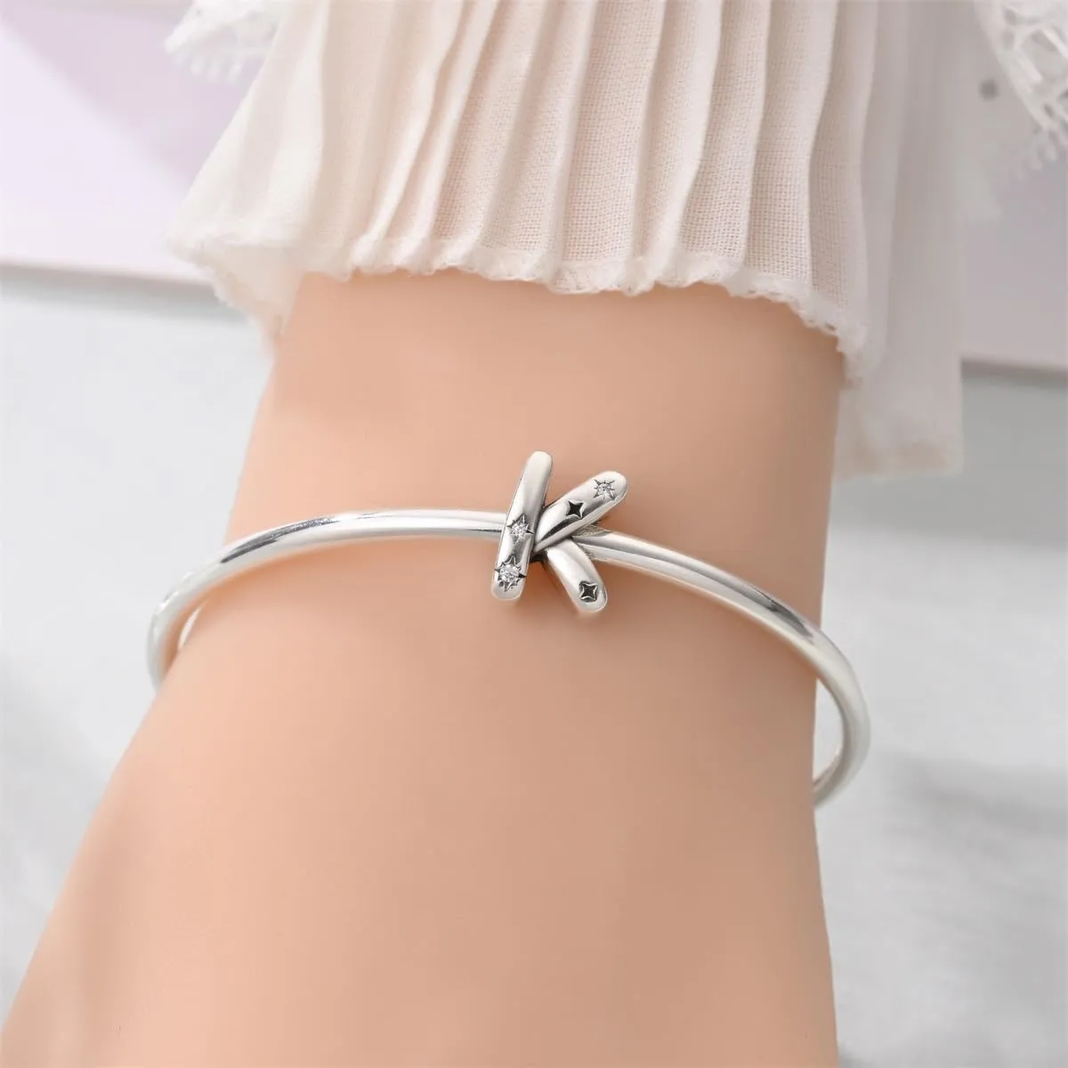 Pandach Bead Charm Ciondolo Argento Sterling 925 Lettere con Cubic Zirconia per Braccialetti e Collane Europei - immagine 4