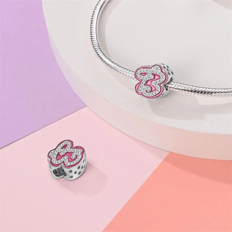Pandach Ciondolo Lettere in Argento Sterling 925 con Cubic Zirconia per Braccialetti e Collane Europei - immagine 2