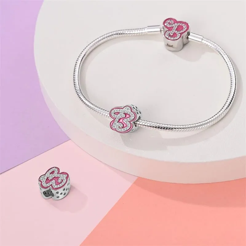 Pandach Ciondolo Lettere in Argento Sterling 925 con Cubic Zirconia per Braccialetti e Collane Europei - immagine 3