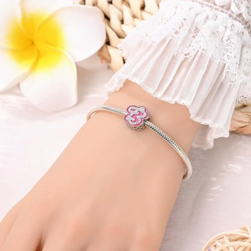 Pandach Ciondolo Lettere in Argento Sterling 925 con Cubic Zirconia per Braccialetti e Collane Europei - immagine 4