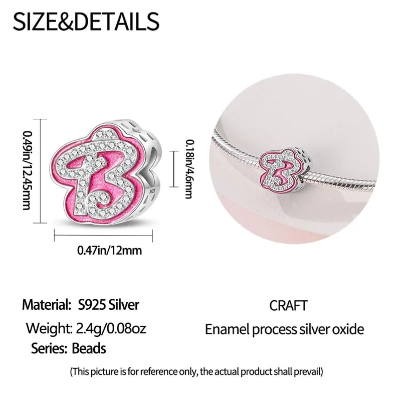 Pandach Ciondolo Lettere in Argento Sterling 925 con Cubic Zirconia per Braccialetti e Collane Europei - immagine 5