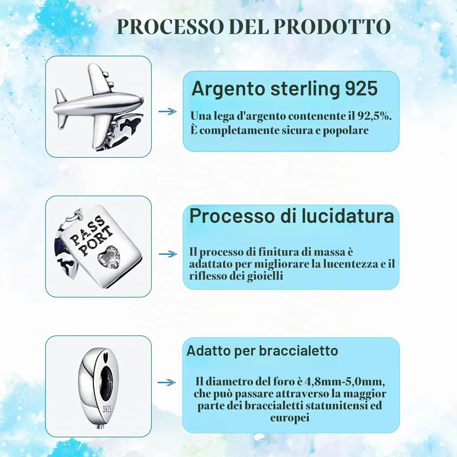 HappyStar Charm in Argento 925 per Braccialetti Europei e Collane - immagine 3