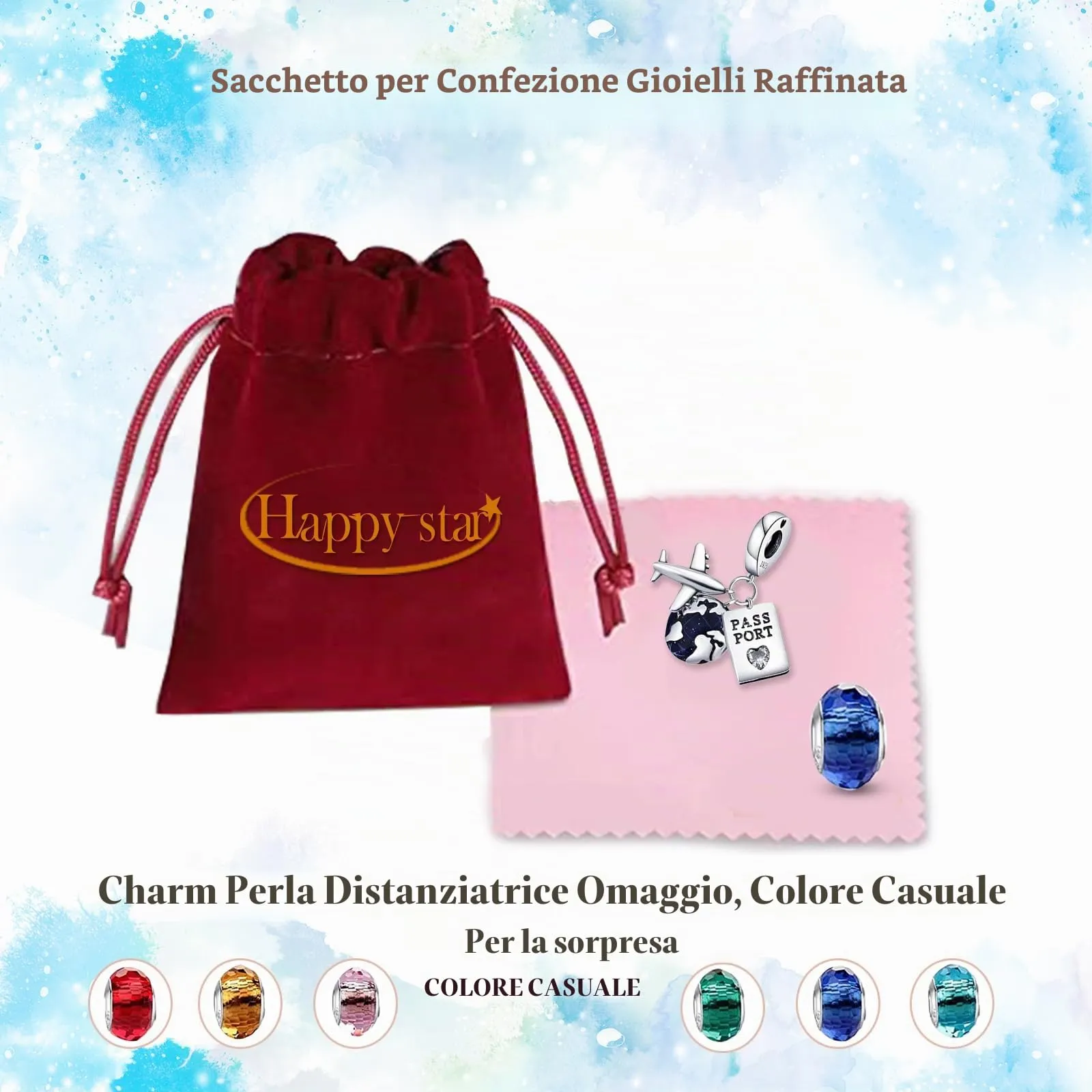 HappyStar Charm in Argento 925 per Braccialetti Europei e Collane - immagine 4
