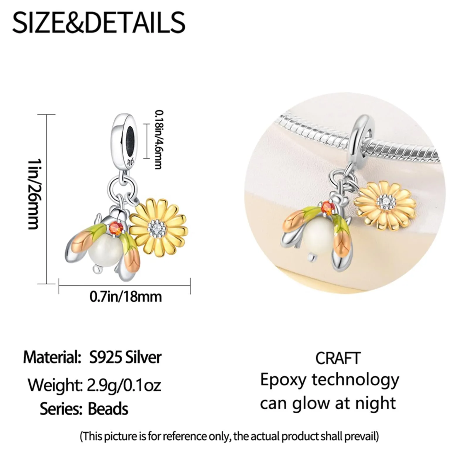 HappyStar Charm in Argento 925 per Braccialetti Europei e Collane - immagine 4