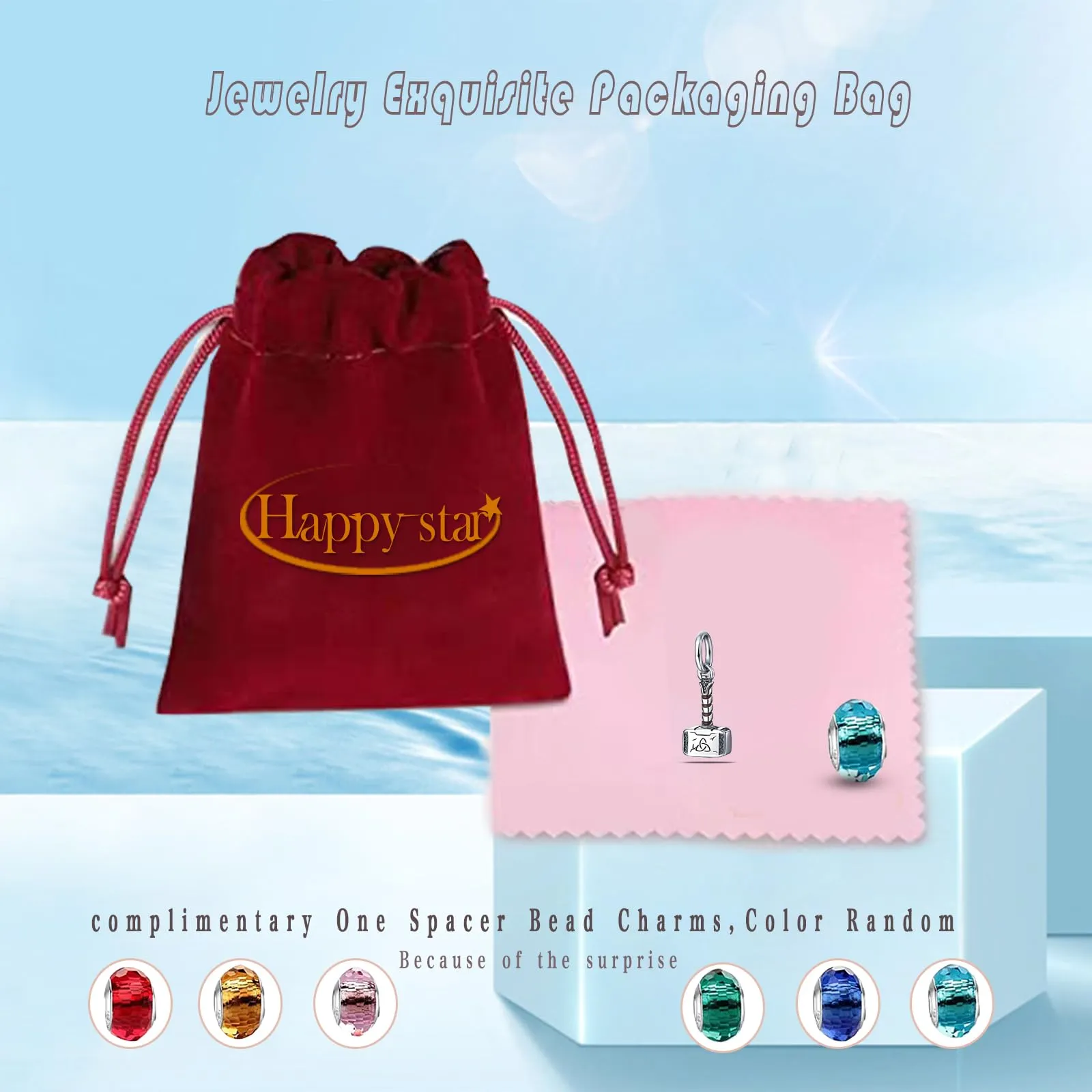 HappyStar Charm in Argento 925 per Braccialetti Europei e Collane - immagine 5