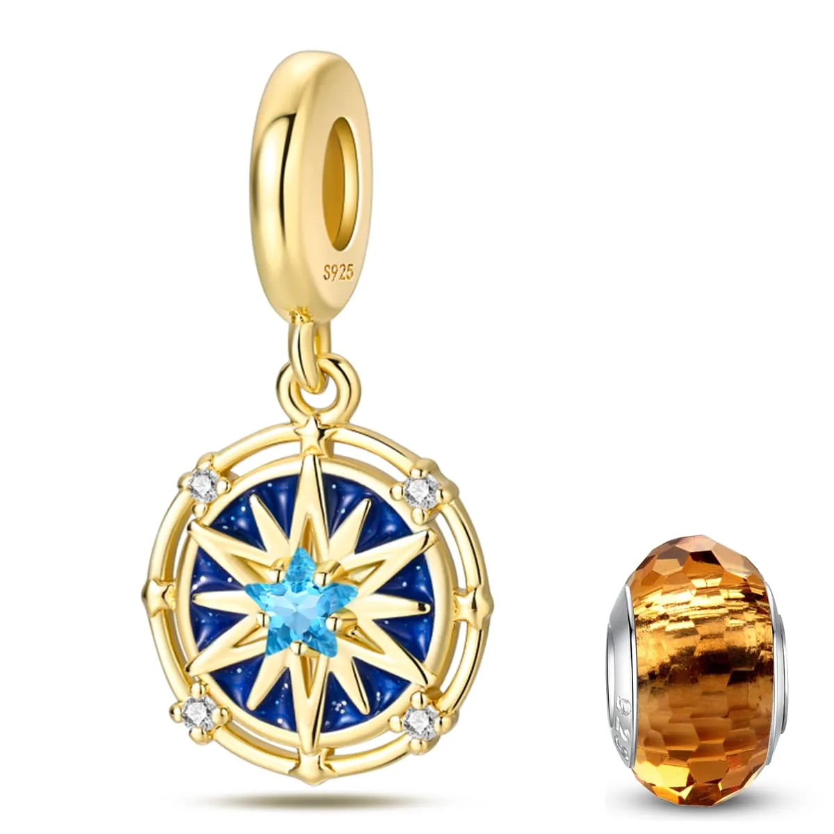 HappyStar Charm in Argento 925 per Braccialetti Europei e Collana - immagine 1