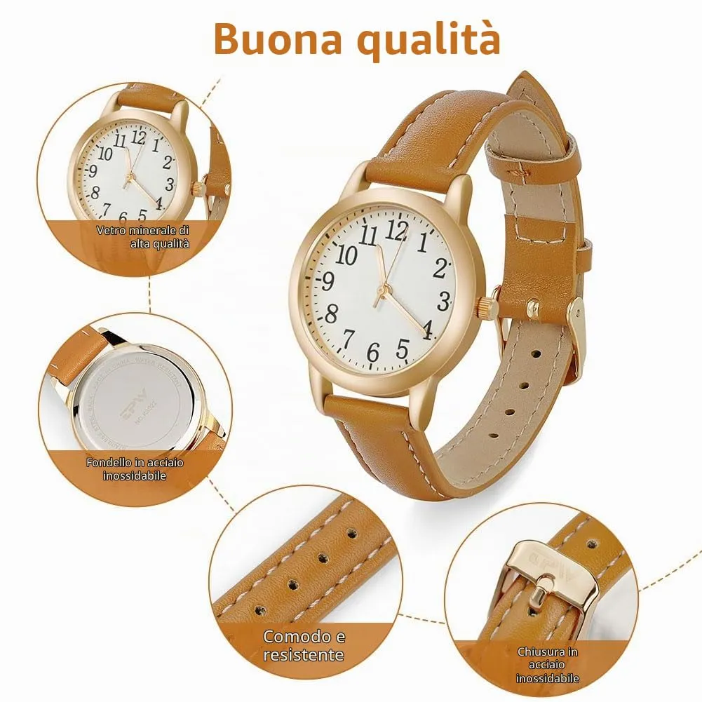Vicloon Orologio da Donna al Quarzo Analogico Classico (Marrone) - immagine 3