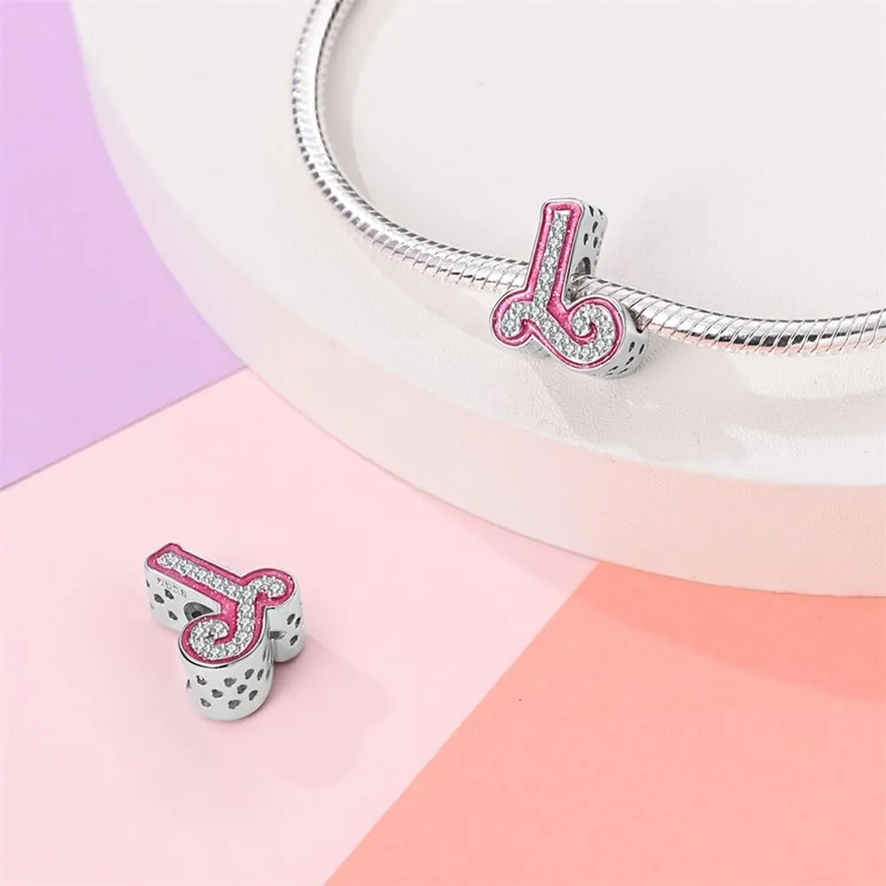 Pandach Bead Charm in Argento Sterling 925 con Lettere e Cubic Zirconia, Compatibile con Braccialetti e Collane Pandora e Europei - immagine 2