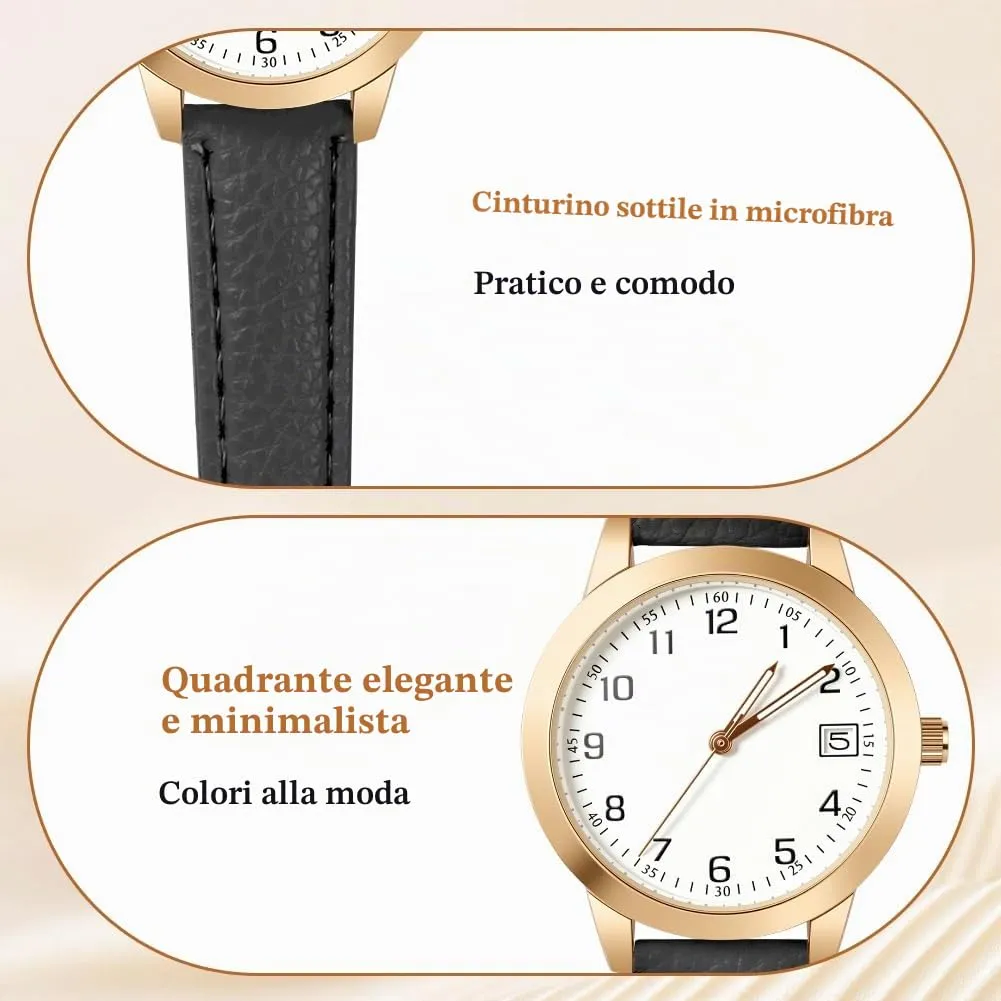AOOSU Orologio da Donna al Quarzo Analogico, Nero - immagine 4