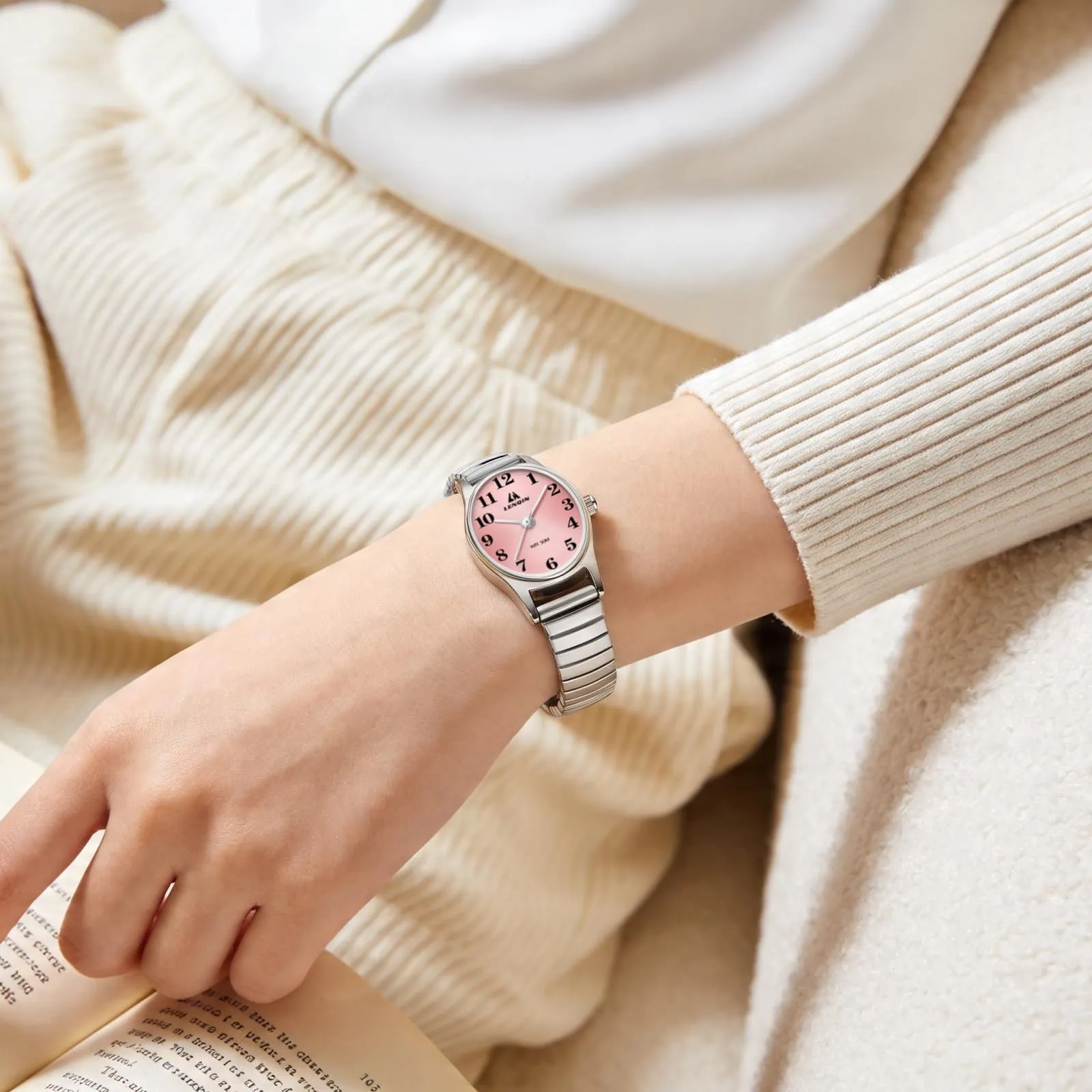 LN LENQIN Orologio Donna Analogico al Quarzo in Acciaio Inossidabile L0161 - immagine 5