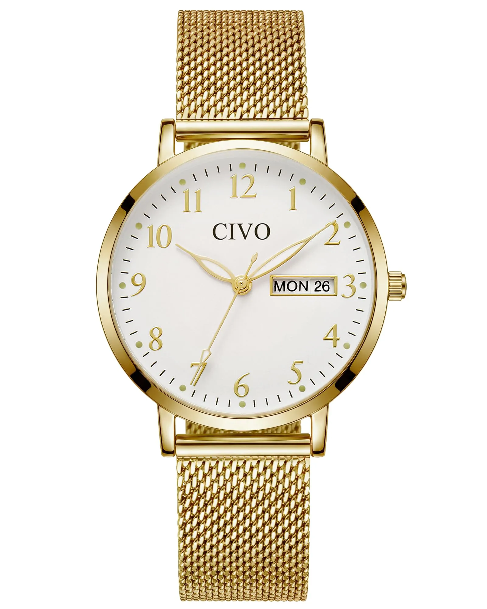 CIVO Orologio Donna Analogico Quadrante 35mm Numeri Grandi 2408m-gold - immagine 1