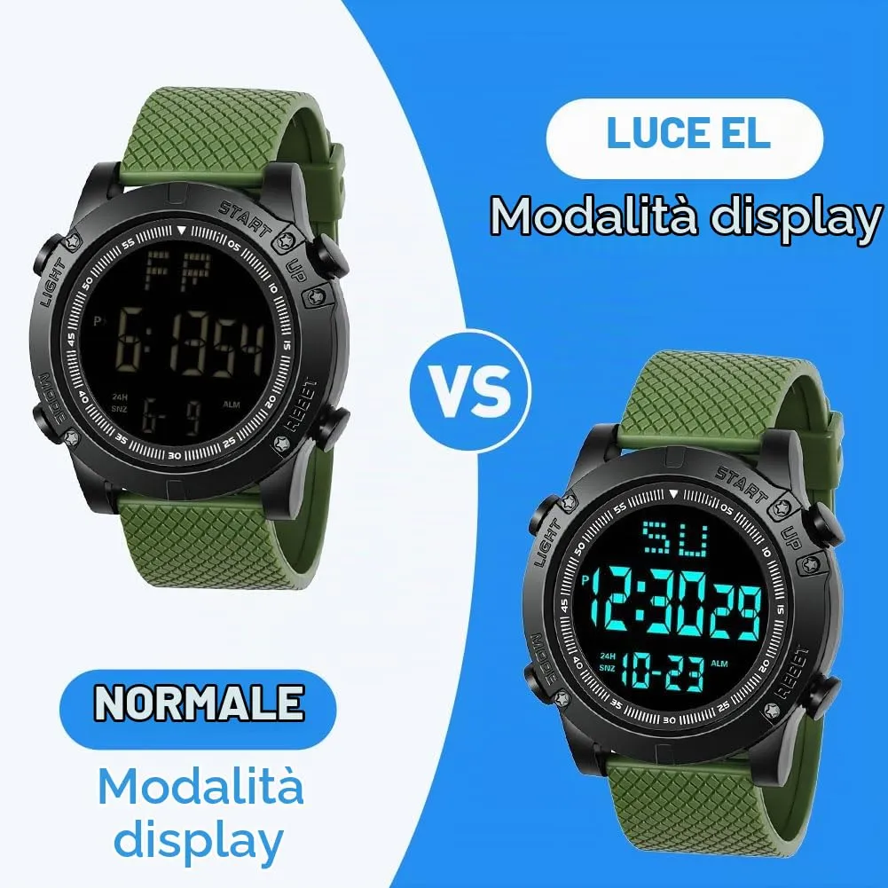 OFFCUP Orologio Digitale da Uomo, Cronografo Sportivo Casual - immagine 5