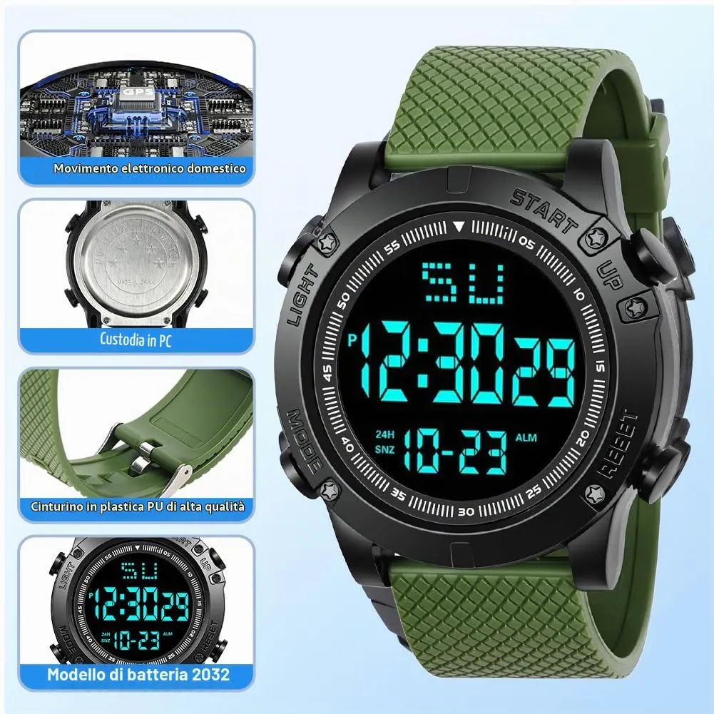 OFFCUP Orologio Digitale da Uomo, Cronografo Sportivo Casual - immagine 6