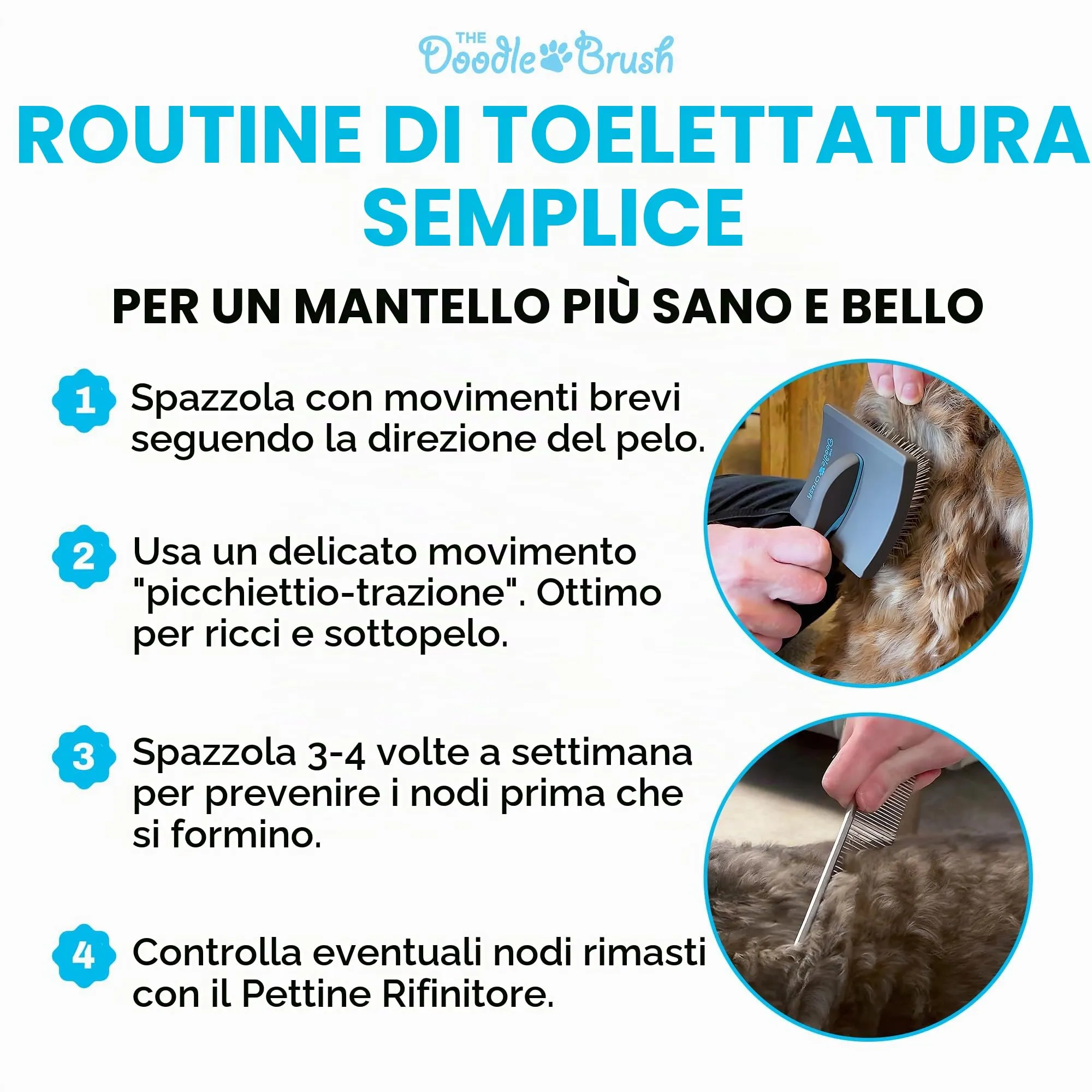 The Doodle Brush Spazzola Lisciante per Cani con Pettine Metallico - immagine 8