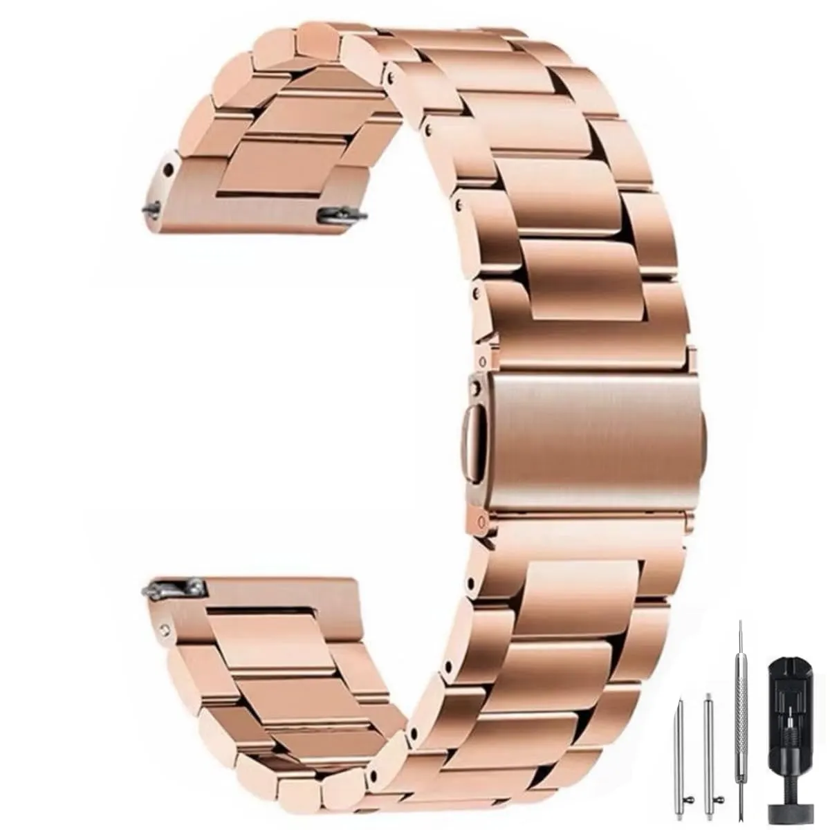 HEYOZURY Cinturino per Orologio in Acciaio Inossidabile 24mm Oro Rosa - immagine 7