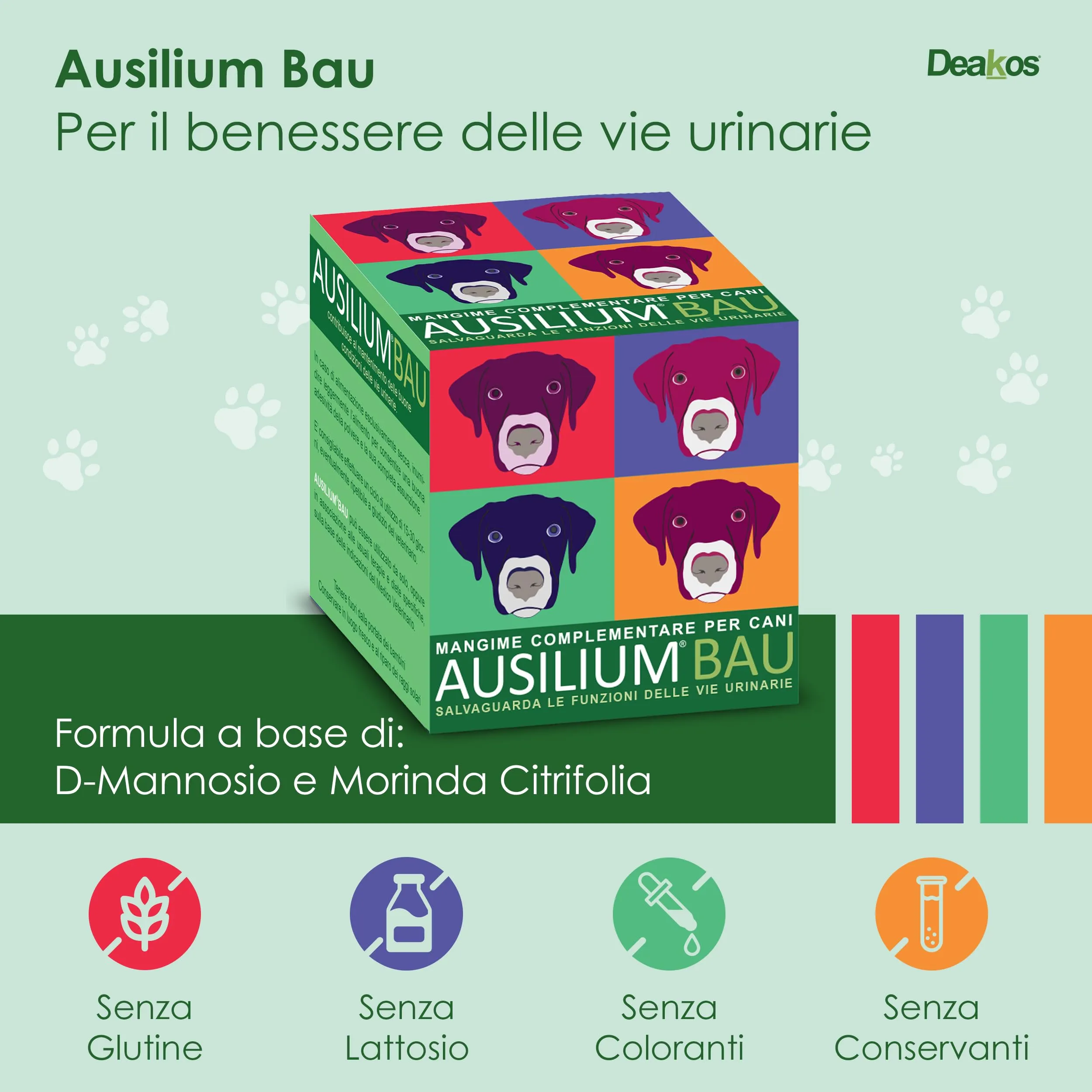 Deakos Ausilium Bau in Polvere 300g - Integratore per Vie Urinarie Cane con D-Mannosio e Morinda Citrifolia - immagine 2