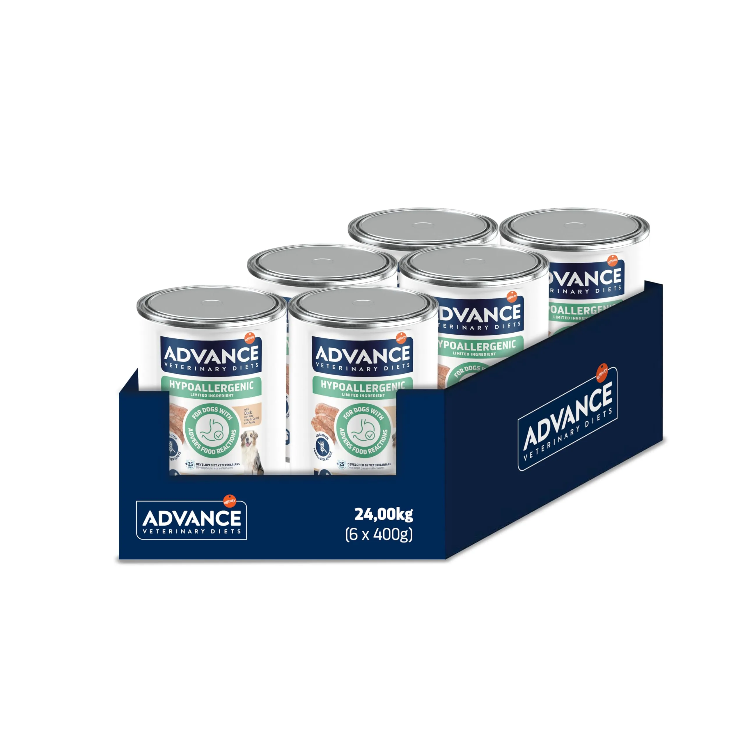 Affinity Advance Veterinary Diets Hypoallergenic Cibo Umido per Cani con Anatra, 6 x 400g - immagine 1