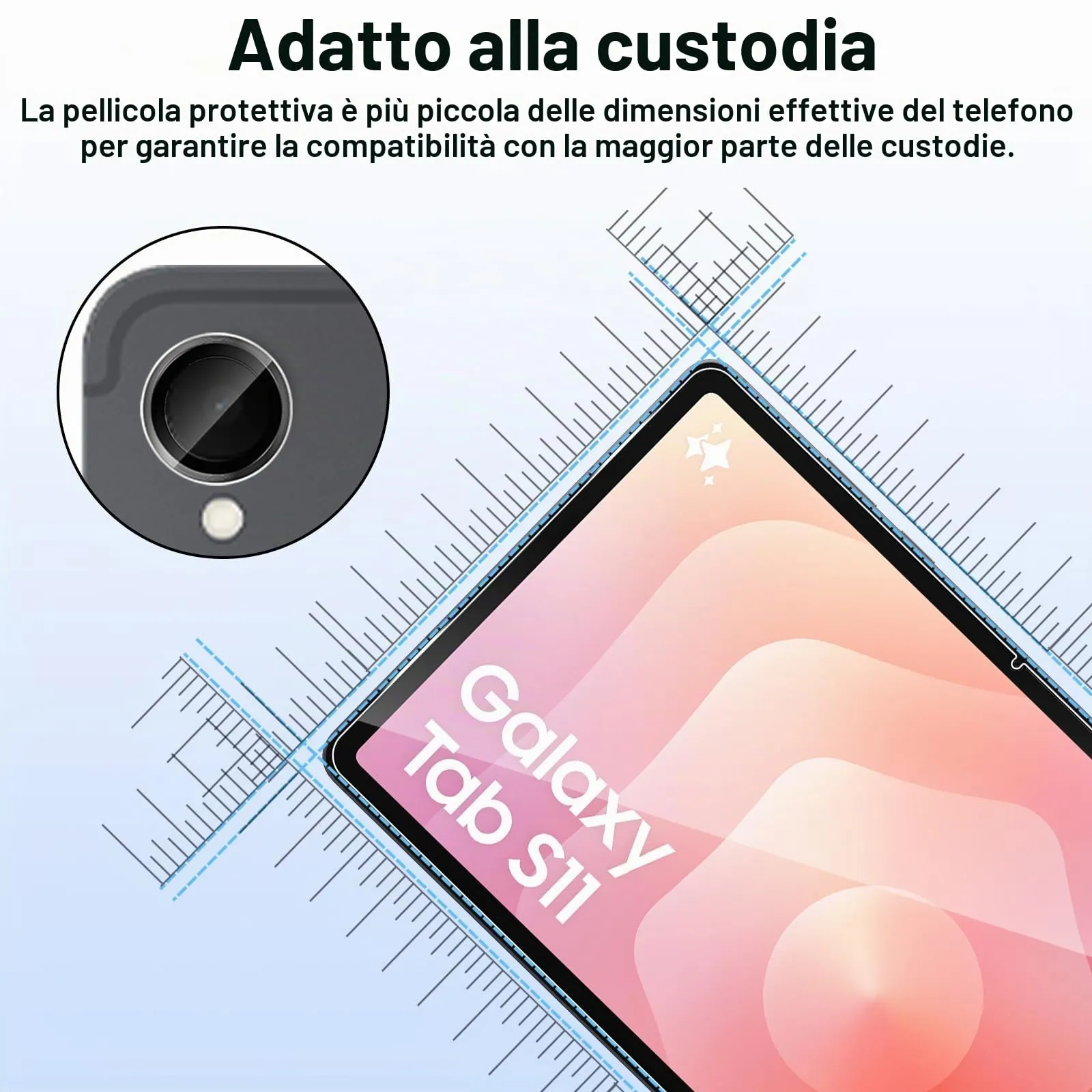 ELYCO Pellicola Protettiva in Vetro Temperato per Samsung Galaxy Tab S11 11 Pollici - immagine 8