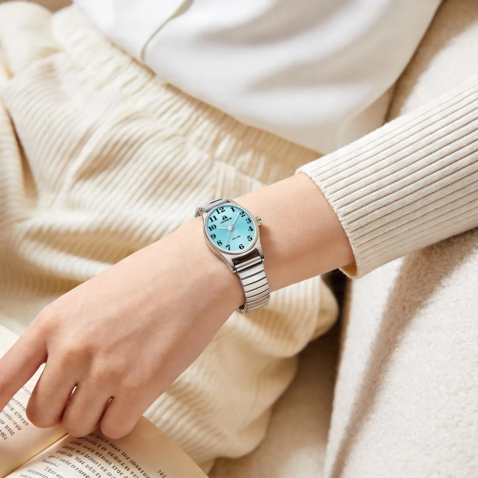 LN LENQIN Orologio Donna in Acciaio Inossidabile Analogico al Quarzo L0161 - immagine 5