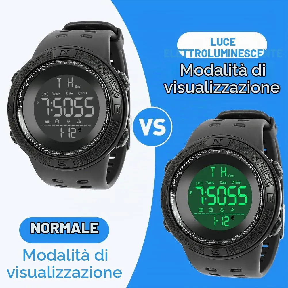 OFFCUP Orologio Digitale da Uomo Cronografo Casual Sportivo - immagine 5