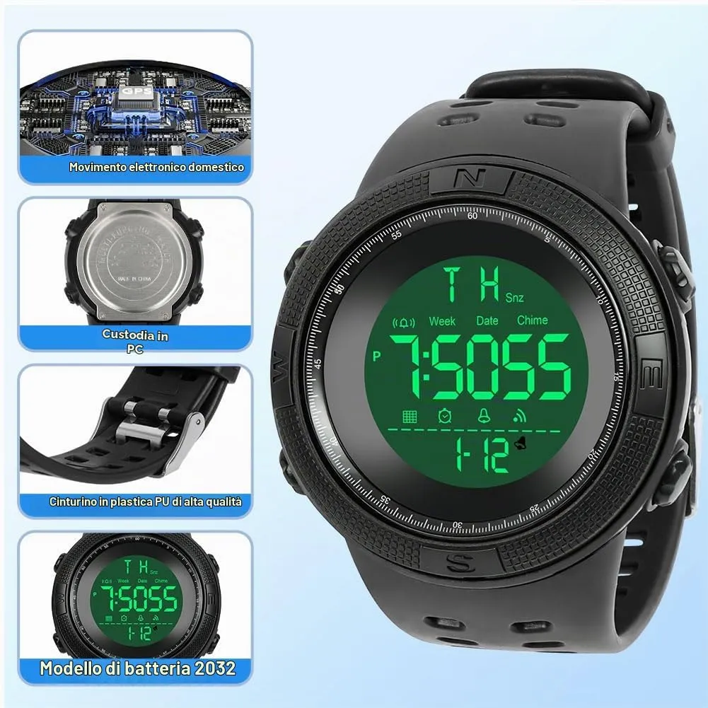 OFFCUP Orologio Digitale da Uomo Cronografo Casual Sportivo - immagine 6