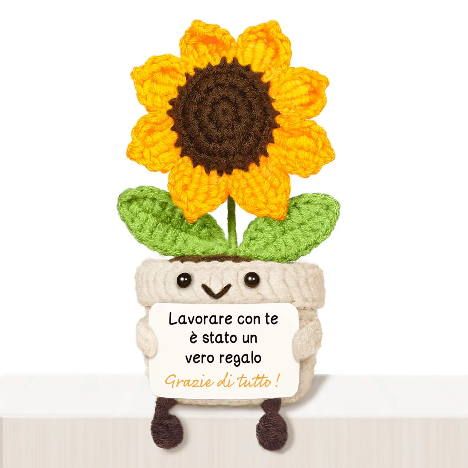 Giftasy Girasole Amigurumi Decorativo Fatto a Mano - immagine 1