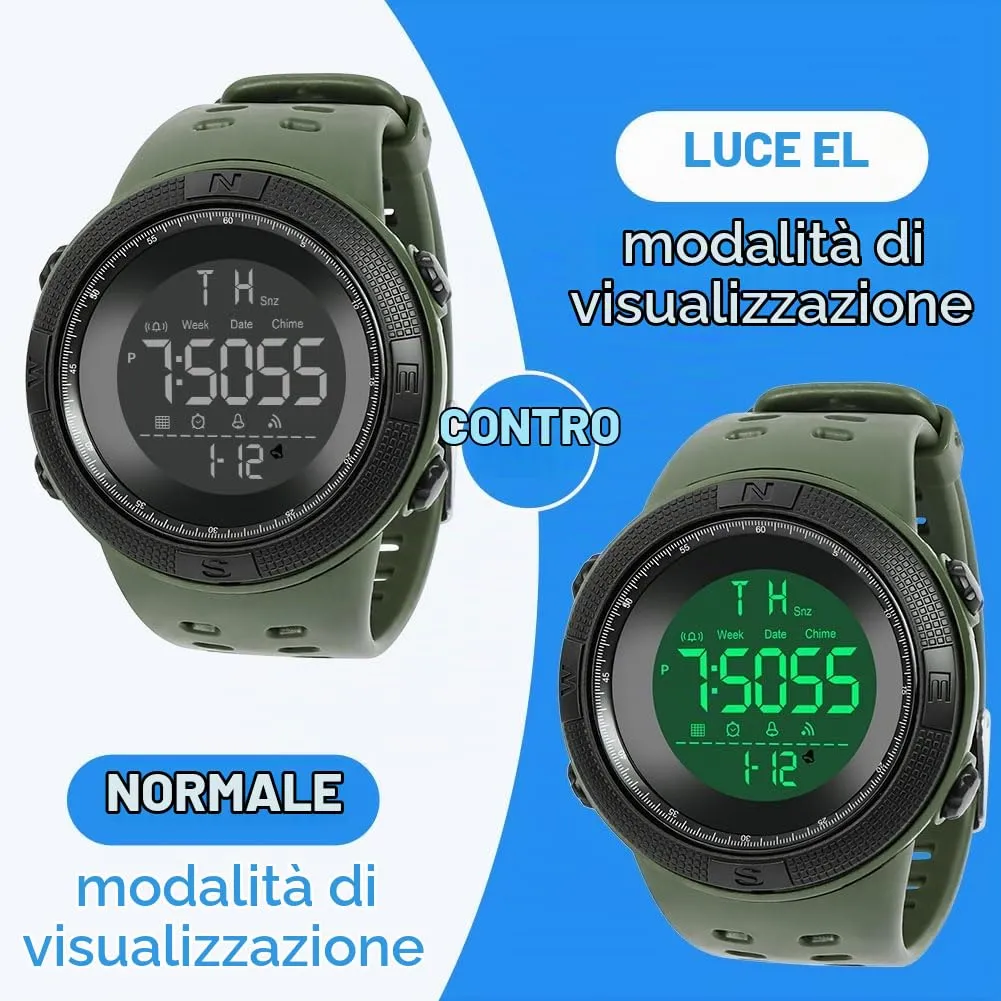 OFFCUP Orologio Digitale da Uomo, Cronografo Sportivo Casual - immagine 5