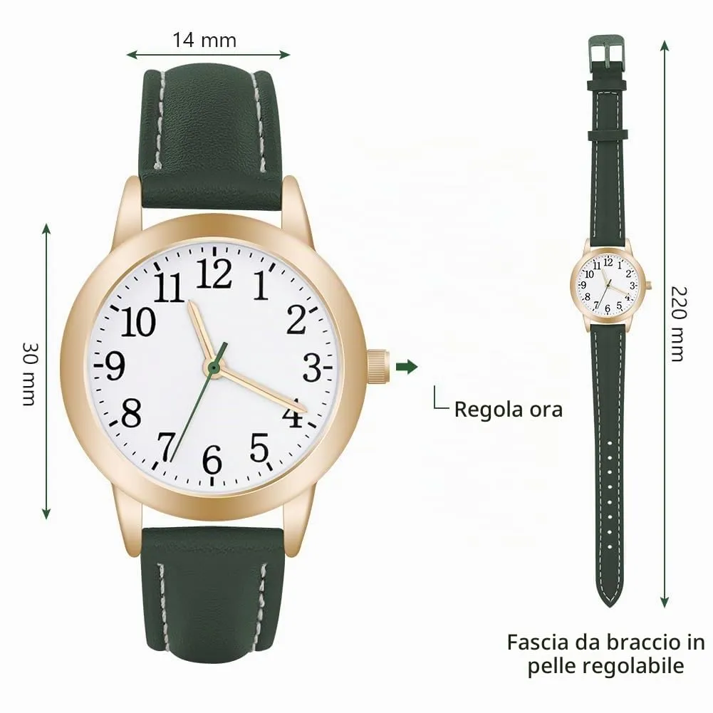 Vicloon Orologio da Donna al Quarzo Analogico, Business Casual (Verde) - immagine 2
