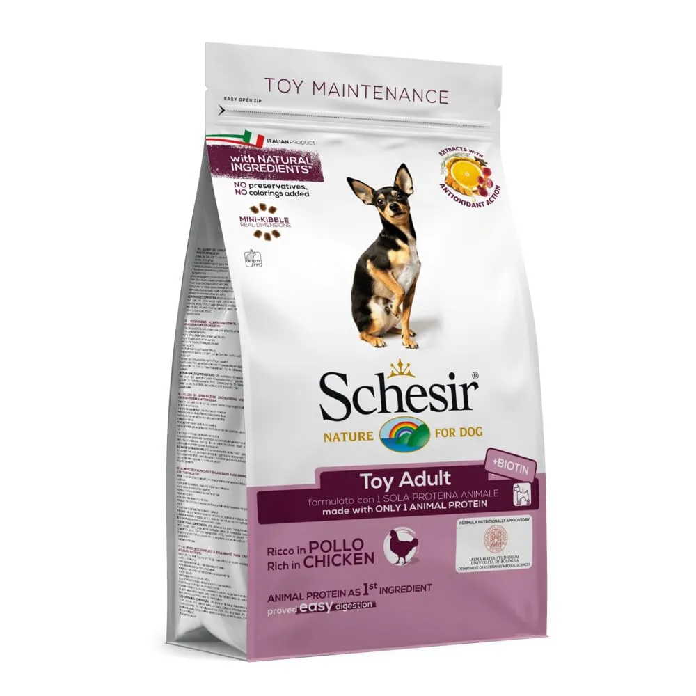 Schesir Toy Adult Cibo Secco per Cani di Piccola Taglia al Pollo, 2kg - immagine 2