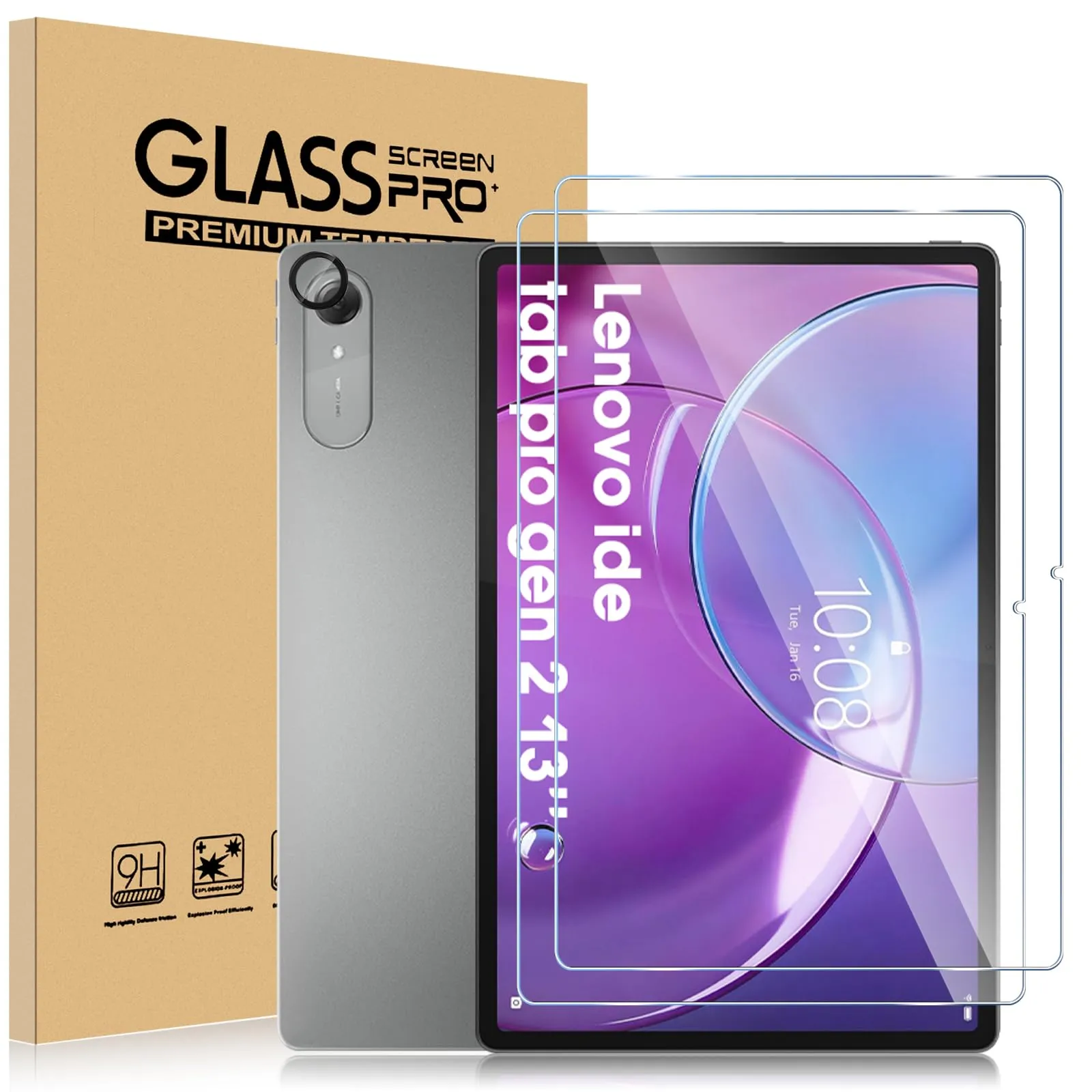 ELYCO Pellicola Protettiva in Vetro Temperato per Lenovo Idea Tab Pro Gen 2 13", 2+1 Pezzi - immagine 1