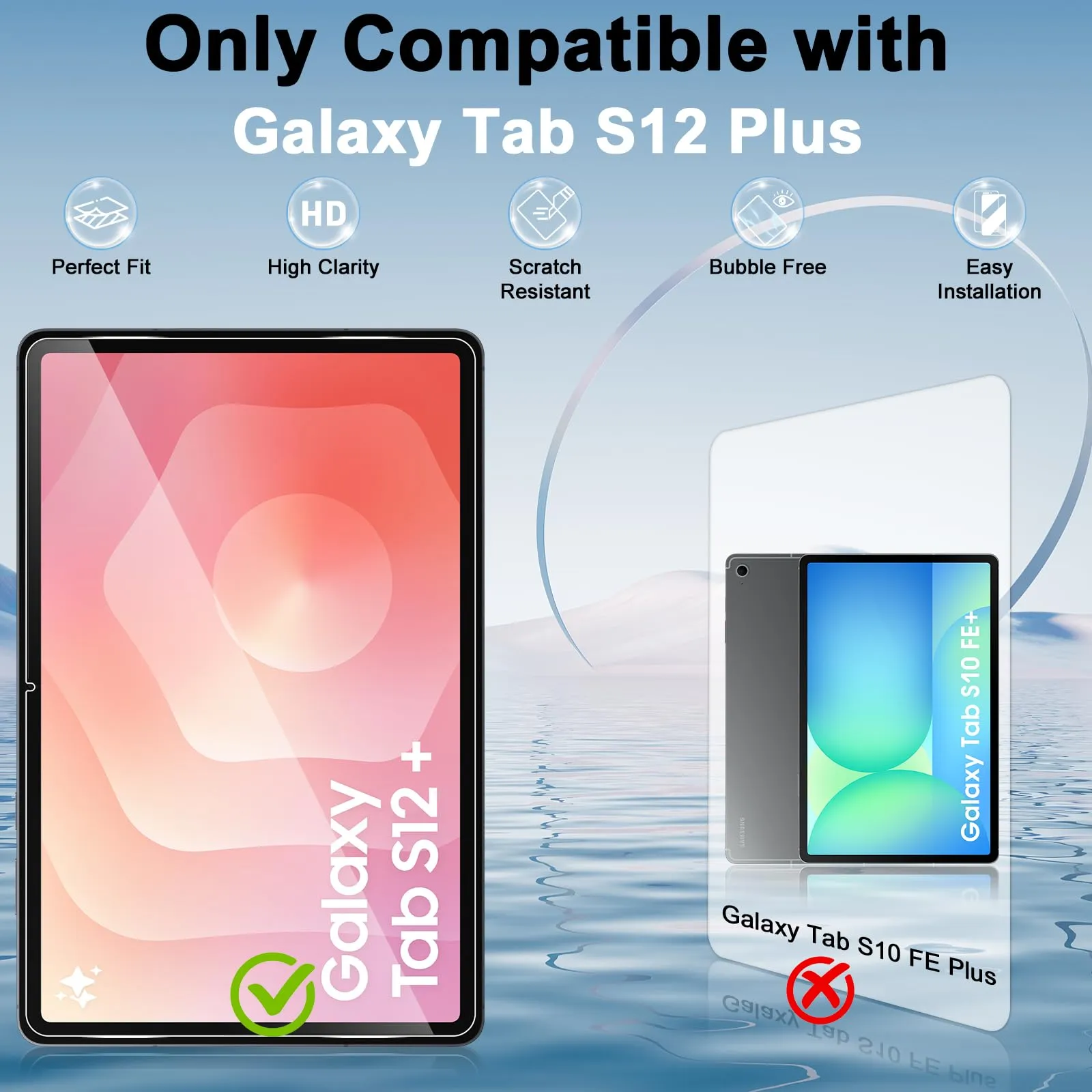 ELYCO Pellicola Protettiva in Vetro Temperato per Samsung Galaxy Tab S12 Plus/S12+ 12.6 Pollici - immagine 2