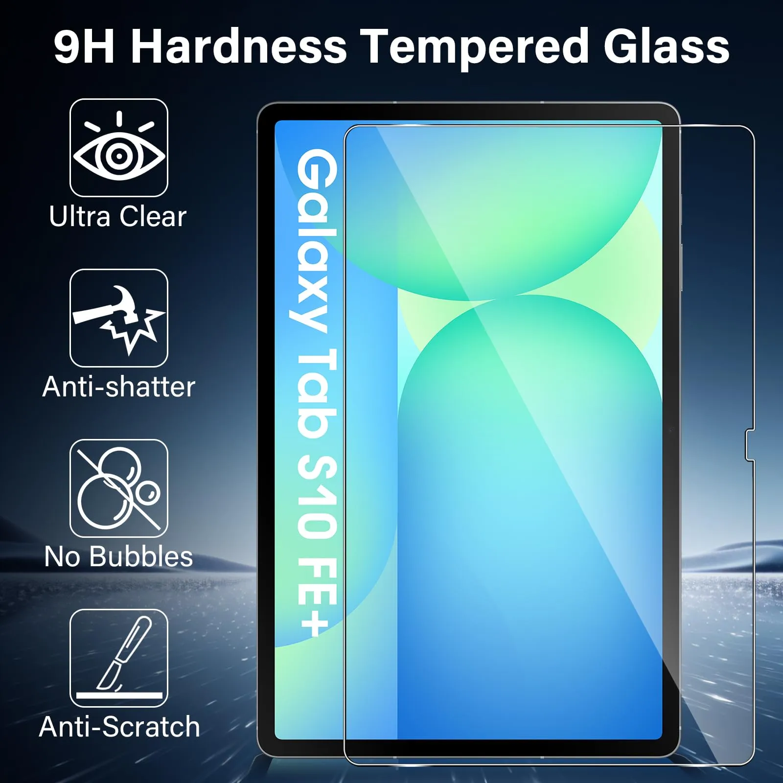 ELYCO Pellicola Protettiva in Vetro Temperato per Samsung Galaxy Tab S10 FE Plus 13.1" - immagine 4