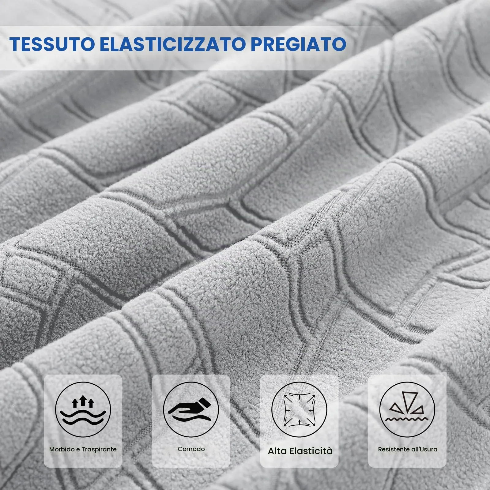 Ystyle Copri Testiera Letto Elasticizzato Universale, 180cm, Grigio Argento - immagine 2