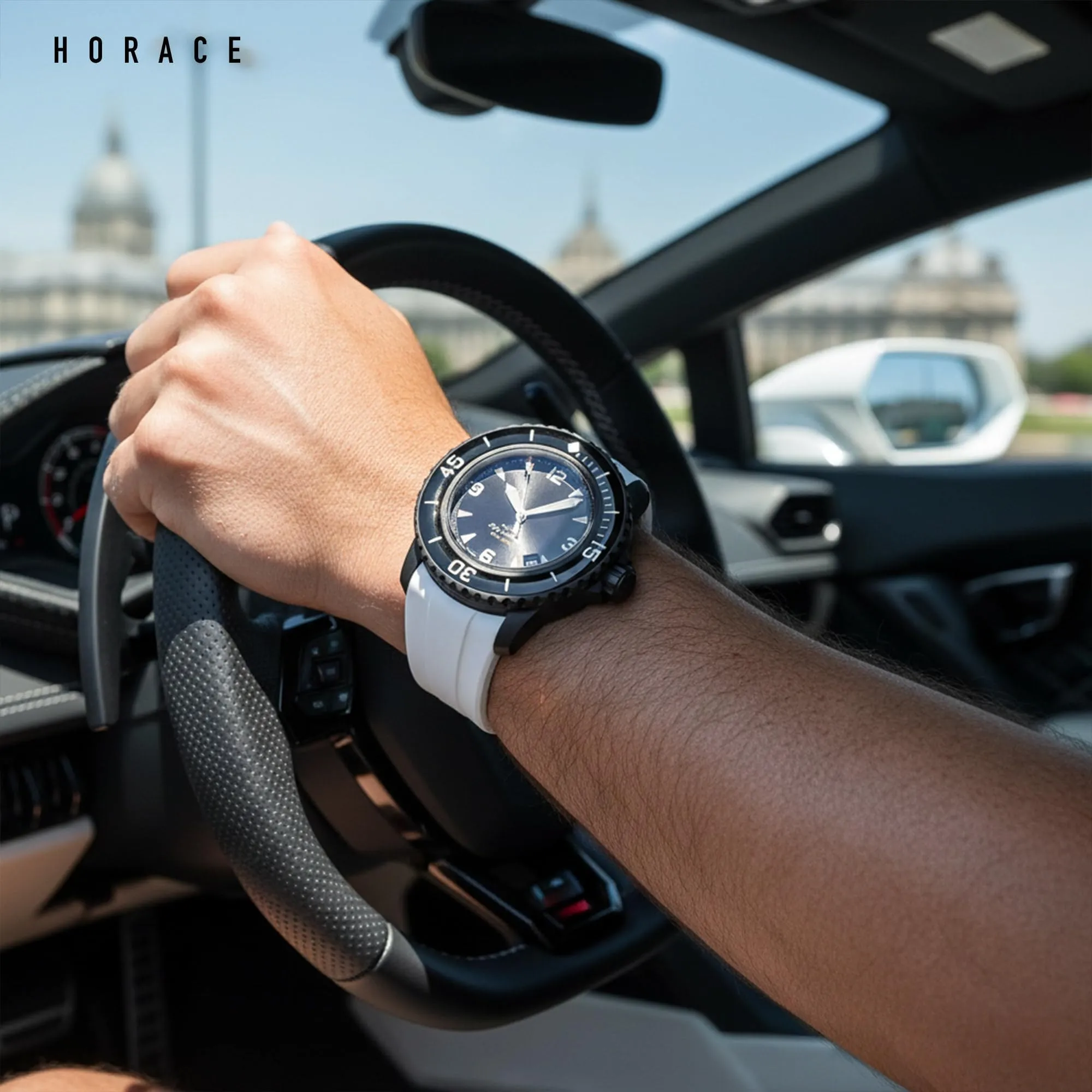 HORACE Cinturino in Silicone Liquido 22 mm per Blancpain x Swatch Scuba Fifty Fathoms - Bianco - immagine 4
