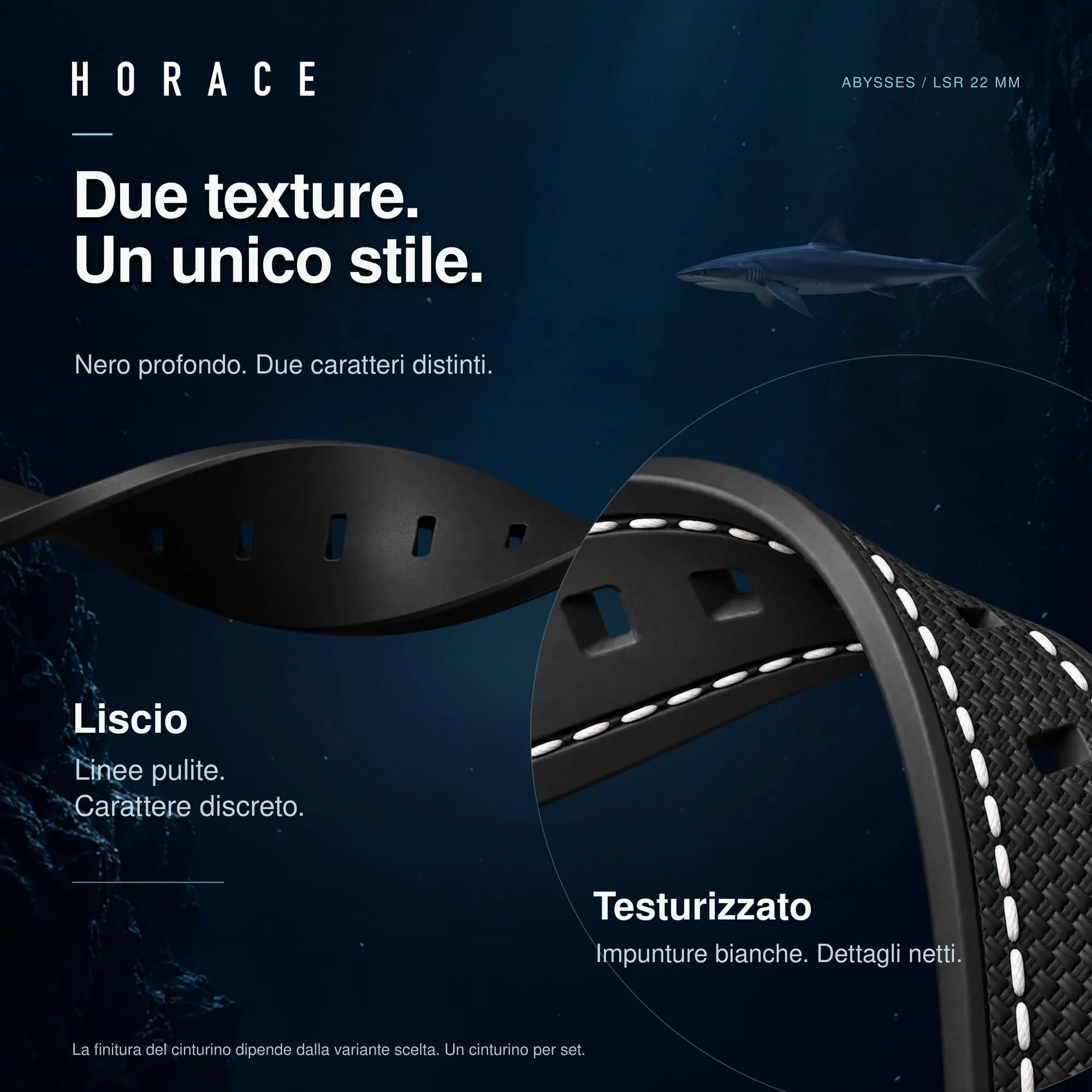 HORACE Cinturino in Silicone Liquido 22 mm per Blancpain x Swatch Scuba Fifty Fathoms (Blu - Cucitura blu) - immagine 7
