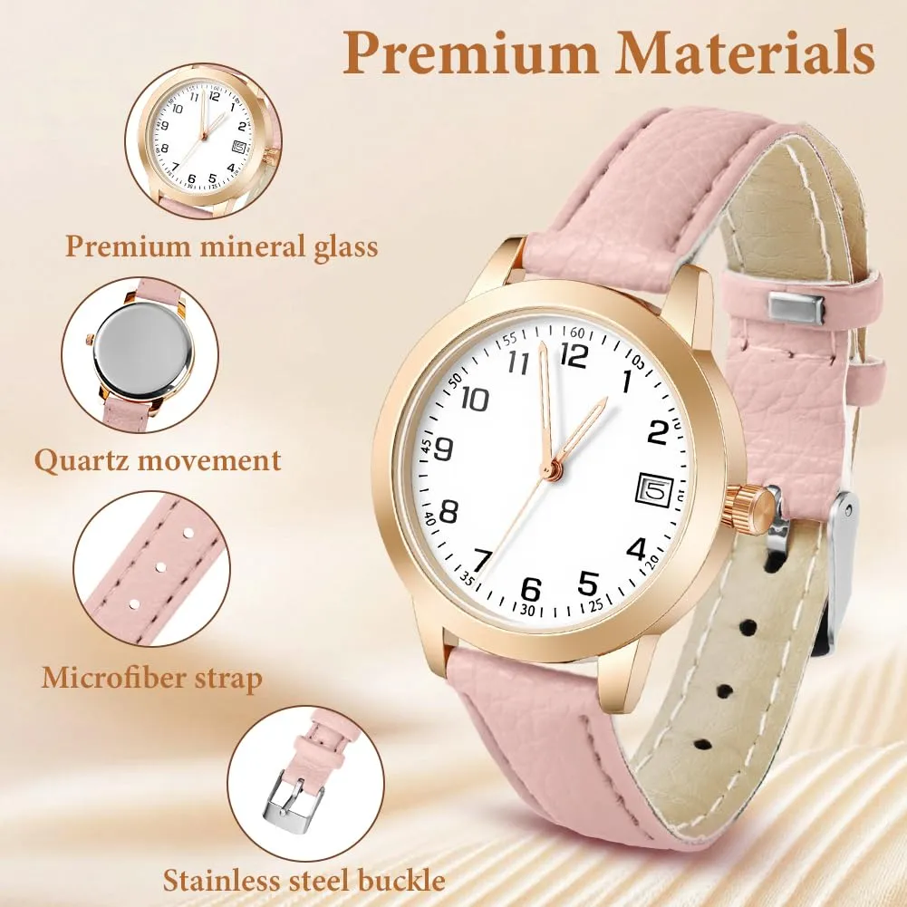 AOOSU Orologio da Donna al Quarzo Analogico, Rosa - immagine 3