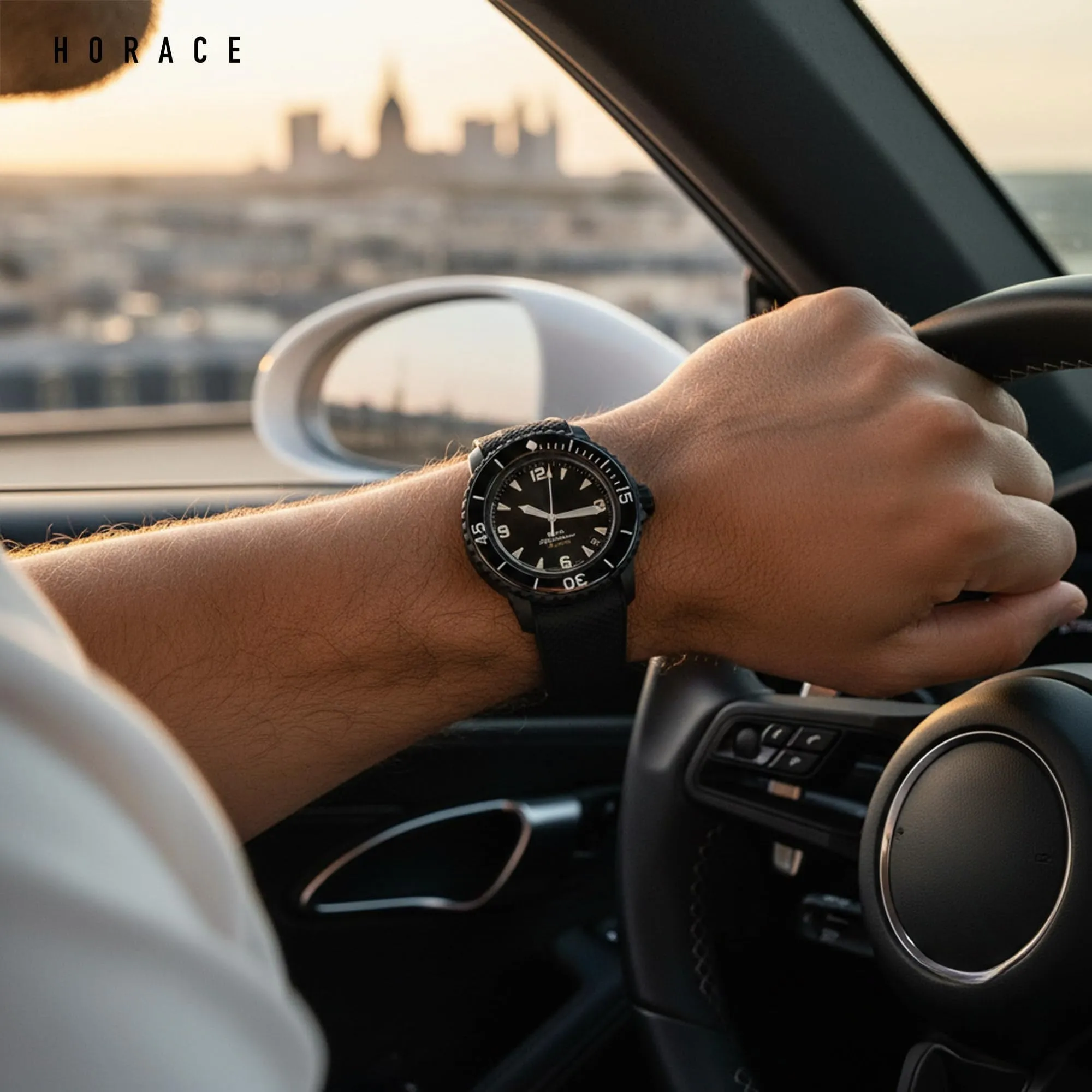HORACE Cinturino in Silicone Liquido 22 mm per Blancpain x Swatch Scuba Fifty Fathoms - Nero testurato - immagine 4