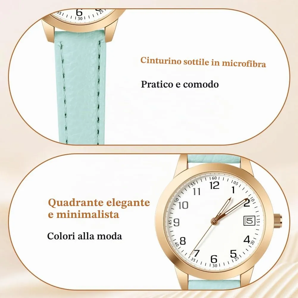 AOOSU Orologio da Donna Analogico al Quarzo (Blu) - immagine 4
