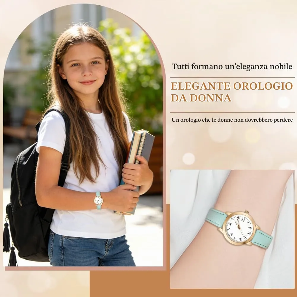AOOSU Orologio da Donna Analogico al Quarzo (Blu) - immagine 5