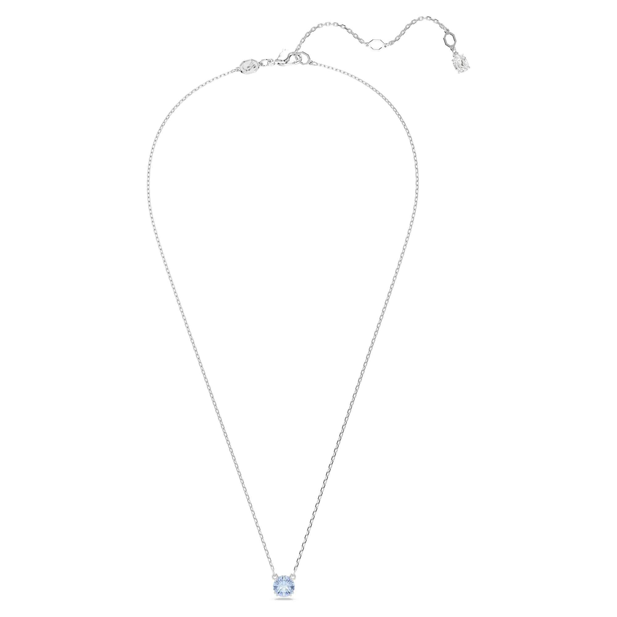 Swarovski Pendente Stilla, Taglio Round, Blu, Placcato Rodio - immagine 2