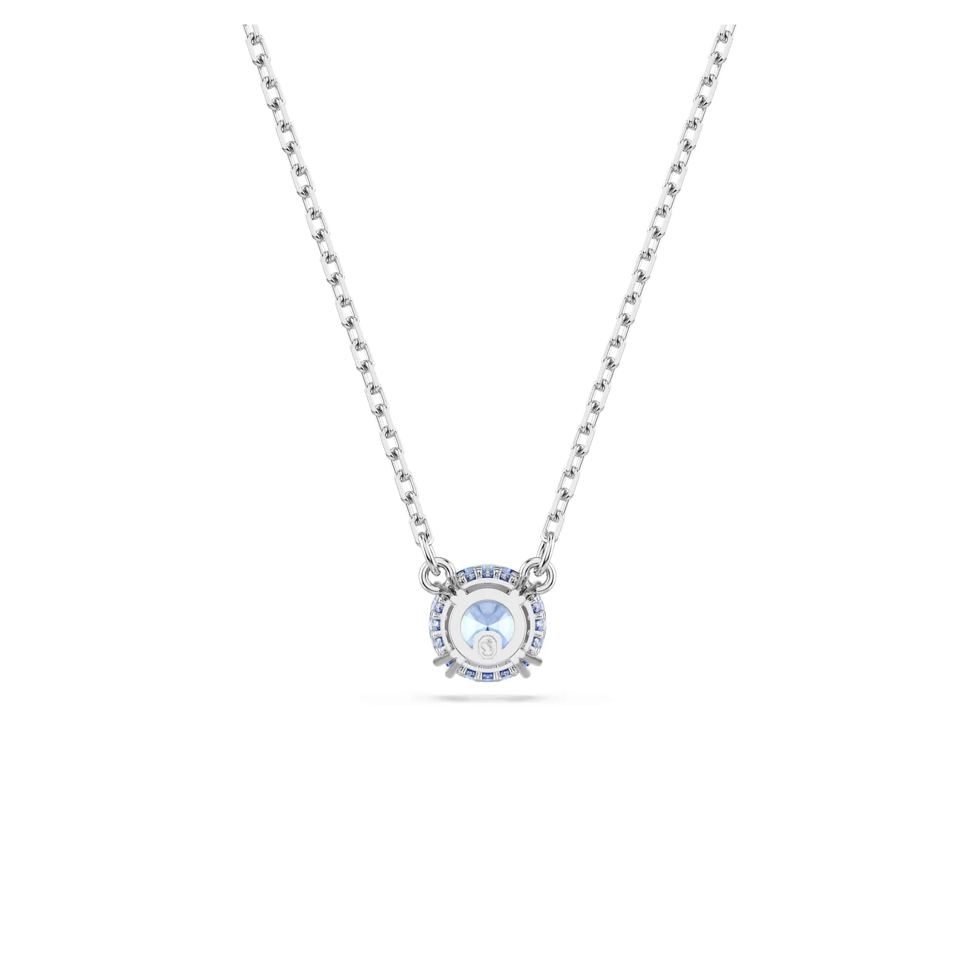 Swarovski Pendente Stilla, Taglio Round, Blu, Placcato Rodio - immagine 6
