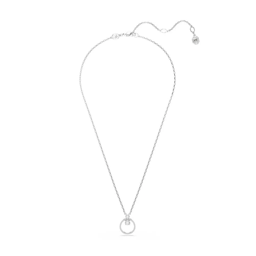 Swarovski Constella Pendant, Pavé Round Cut, White, Rhodium Plated - immagine 2