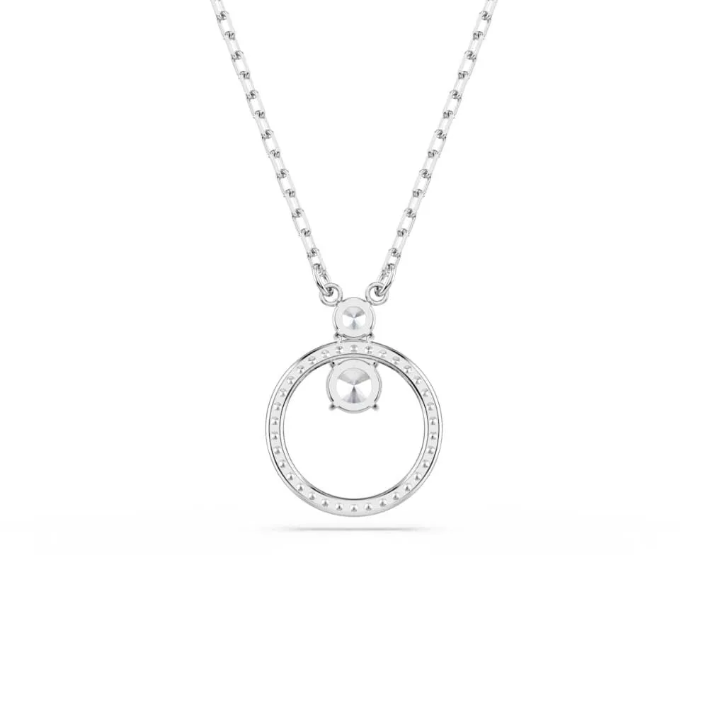 Swarovski Constella Pendant, Pavé Round Cut, White, Rhodium Plated - immagine 8