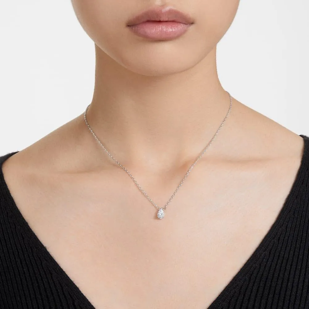Swarovski Millenia Pendente Taglio Pear Bianco Placcato Rodio - immagine 6