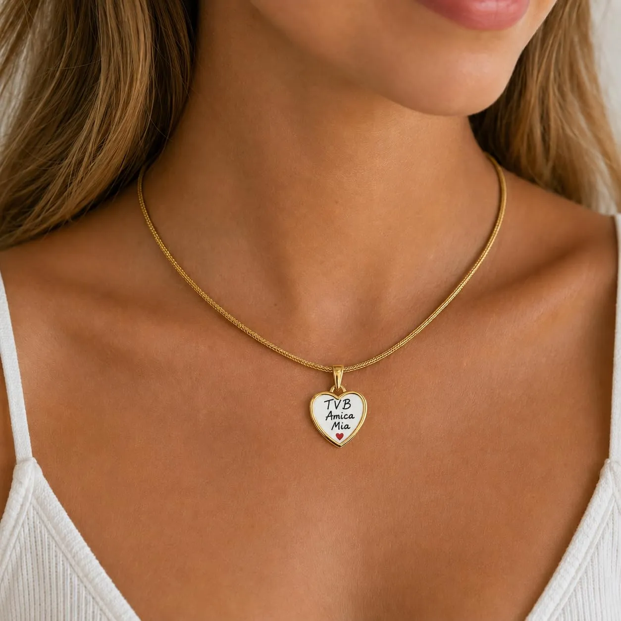 SAGA GIOIELLI Collana donna magnetica in acciaio inox con ciondolo Essere se stessi, 50,5 cm regolabile, TVB AMICA MIA - immagine 3